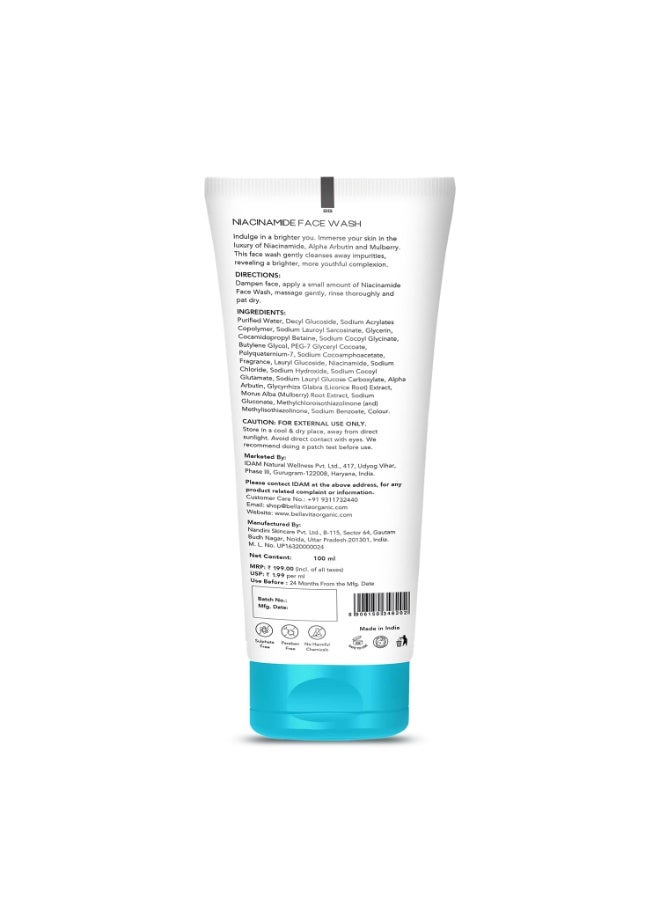 Bella Vita Organic Beyond Bright Face Wash | Niacinamide, Alpha Arbutin & Mulberry | Treats Pigmentation | Repairs Skin Barrier | Ph Balanced | Non-Irritating | Unisex 100 Ml - Image 3