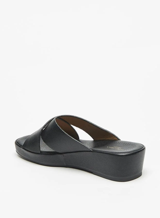 Flora Bella By Shoexpress Solid Crosstrap Slip On Sandals with Flatform Heels