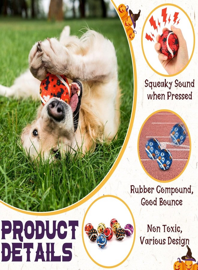 Seenelling مجموعة سينيلينج من 36 كرة تنس تصدر صوتاً عند الضغط عليها، مقاس 2.5 بوصة، كرات تفاعلية للكلاب الصغيرة والمتوسطة والكبيرة، ألعاب مضغ لتسنين الكلاب، مناسبة للرمي والجلب واللعب في الهواء الطلق، 6 أشكال (على شكل عنكبوت). - Image 3