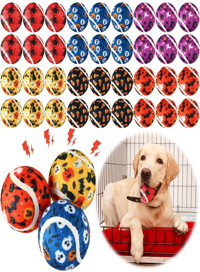 Seenelling مجموعة سينيلينج من 36 كرة تنس تصدر صوتاً عند الضغط عليها، مقاس 2.5 بوصة، كرات تفاعلية للكلاب الصغيرة والمتوسطة والكبيرة، ألعاب مضغ لتسنين الكلاب، مناسبة للرمي والجلب واللعب في الهواء الطلق، 6 أشكال (على شكل عنكبوت). - Image 1