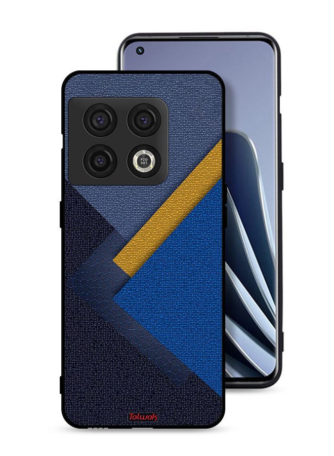Tolwak OnePlus 10 Pro 5G Protective Case Cover Triangles Leather Shades Pattern - Image 1