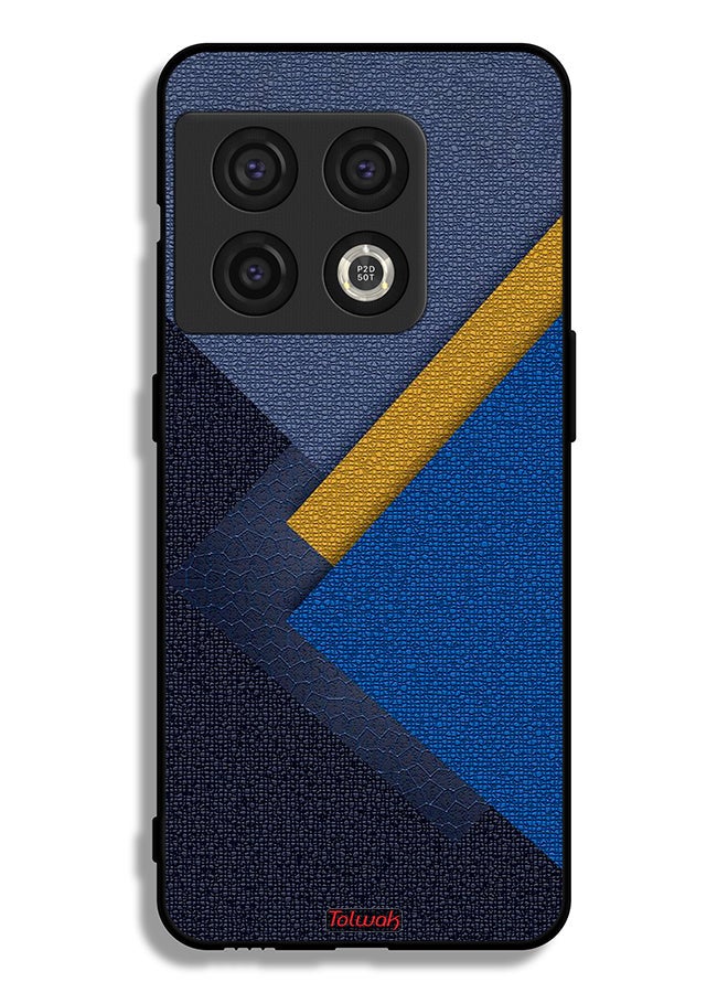 Tolwak OnePlus 10 Pro 5G Protective Case Cover Triangles Leather Shades Pattern - Image 2
