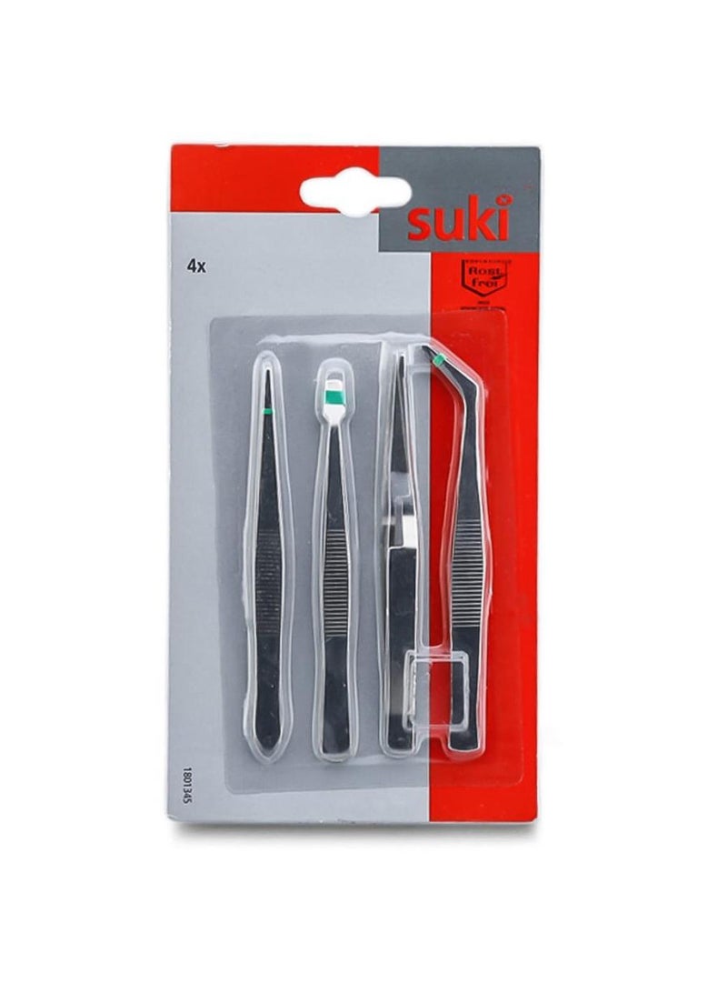 ACE Stainless Steel Tweezer Set Pack Of 4