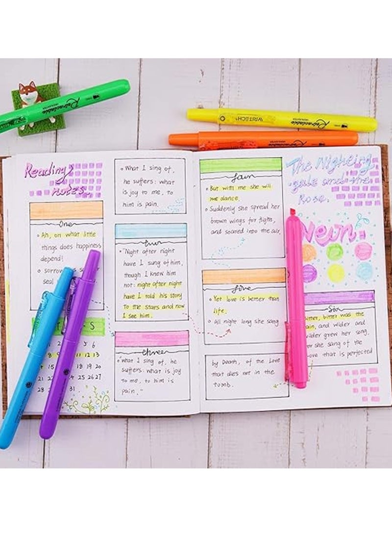 6-Piece Retractable Highlighters Neon Colours