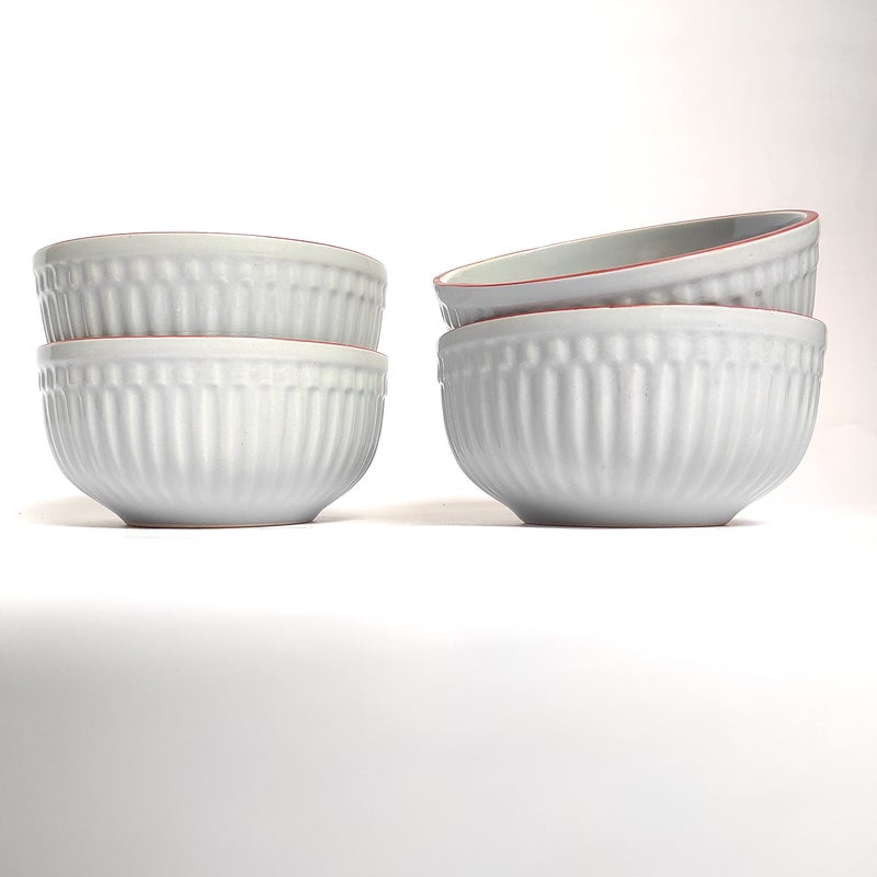Separate Way Ceramic Soup Bowls, Cereal Bowl, Dishwasher & Microwave Safe/Serving Bowls For Kitchen (Grey, Set Of 4) - 500 Ml - Image 5