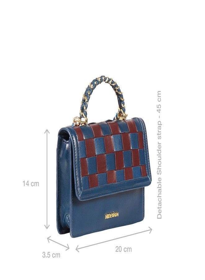 هاي ديزاين حقيبة كتف نسائية من الجلد الطبيعي من هايدساين بيوت 03 - أزرق - Image 2