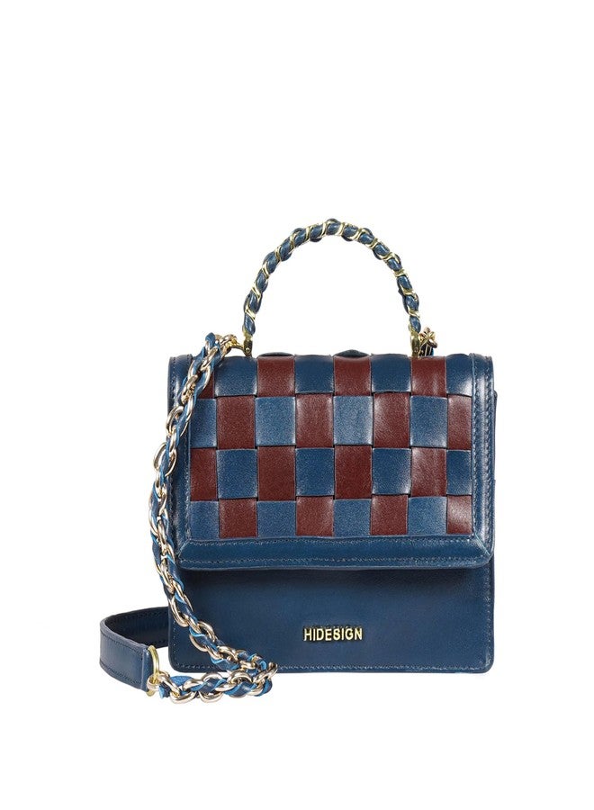 هاي ديزاين حقيبة كتف نسائية من الجلد الطبيعي من هايدساين بيوت 03 - أزرق - Image 1