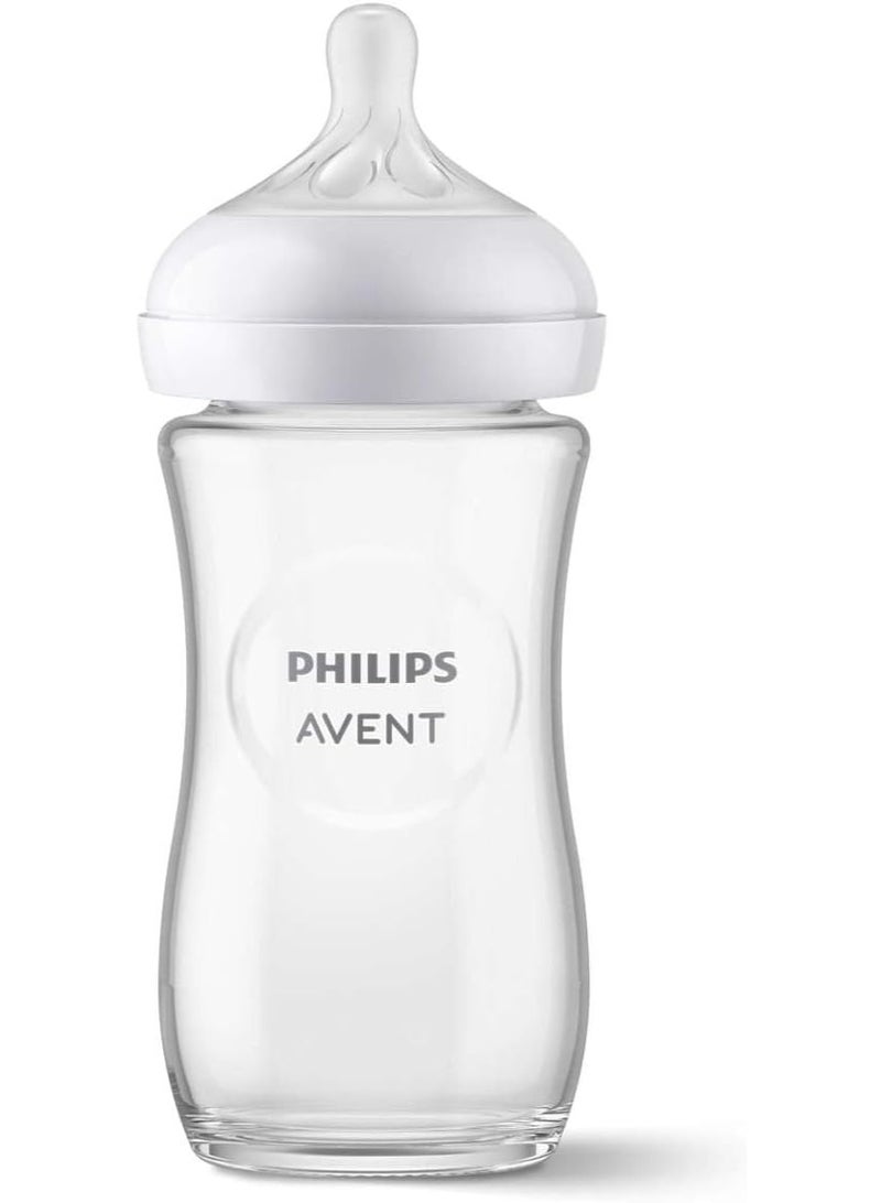 فيليبس زجاجة رضاعة طبيعية للأطفال من الزجاج – 260 مل، خالية من مادة BPA، مع حلمة مناسبة للأطفال من عمر شهر فأكثر، سهلة الدمج مع الرضاعة الطبيعية وتدعم الإمساك الطبيعي - Image 3