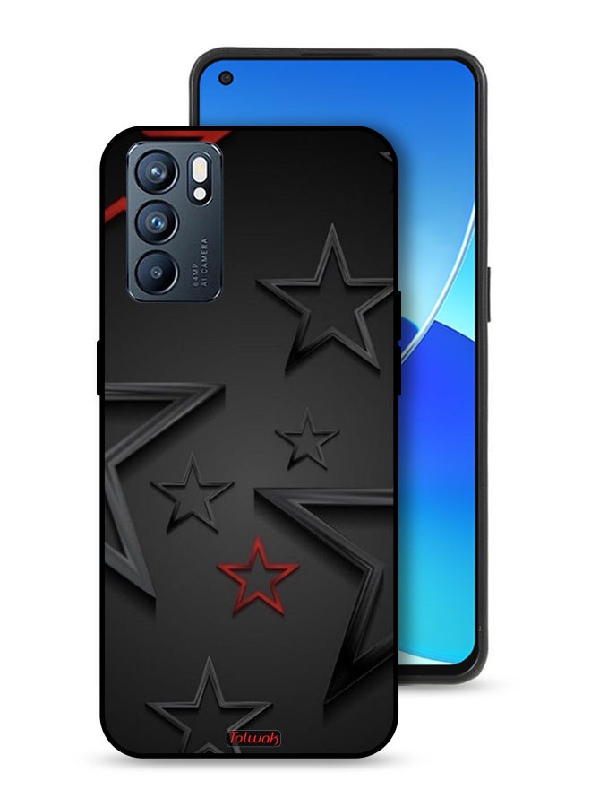 Tolwak Oppo Reno6 5G Protective Case Cover Stars Pattern - Image 1