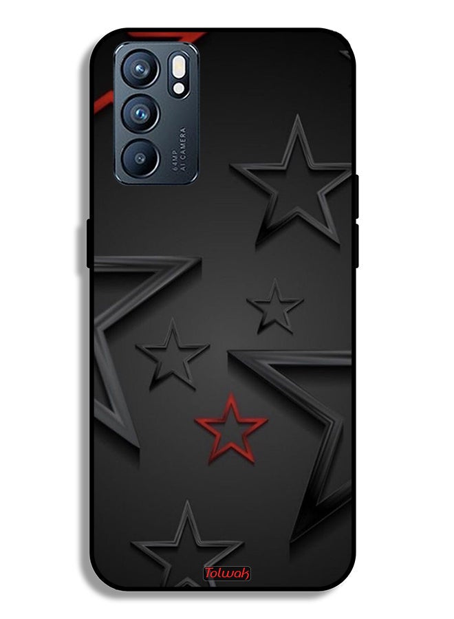 Tolwak Oppo Reno6 5G Protective Case Cover Stars Pattern - Image 2