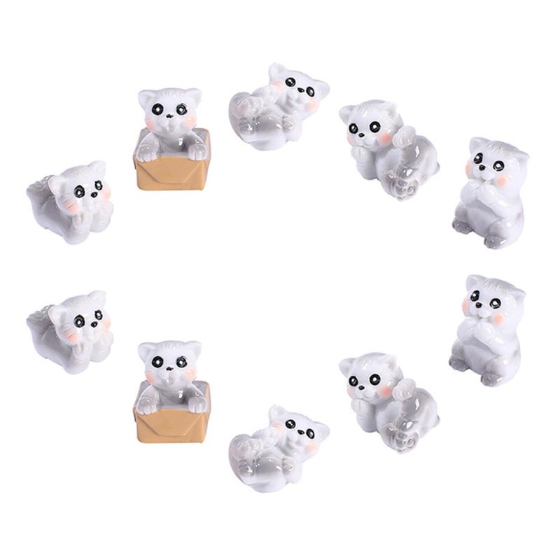 Mini Resin Cat Figurines DIY Bonsai Garden Decor Set Of 5 Cute Indoor Patio Ornaments - Image 2