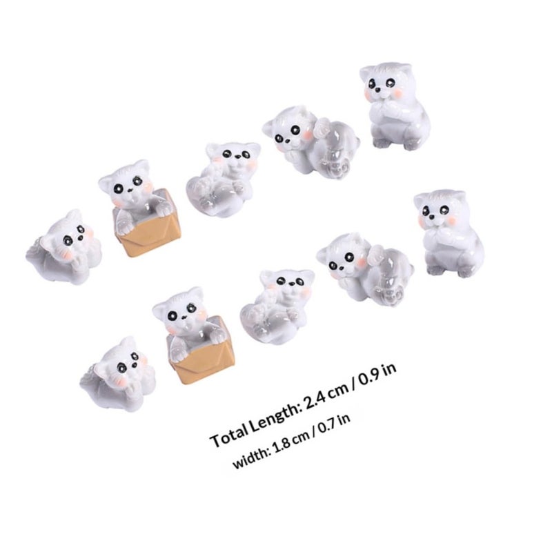 Mini Resin Cat Figurines DIY Bonsai Garden Decor Set Of 5 Cute Indoor Patio Ornaments - Image 3