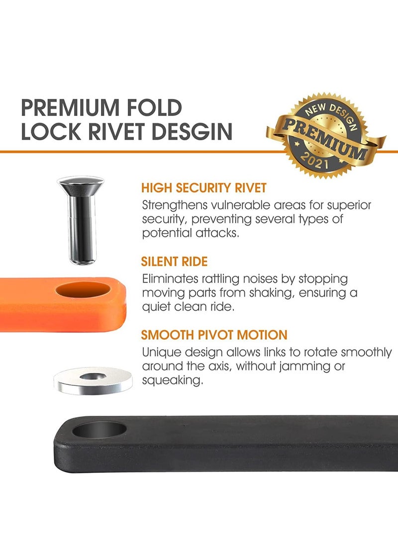 SYOSI - Compact Folding Bike Lock with 3 Keys 2.06 Ft Anti Theft Security Bicycle Locks, Super Strong Bike Foldable Lock, Bicycle Security Chain Lock with Bracket for Electric Bikes Scooters - Image 1