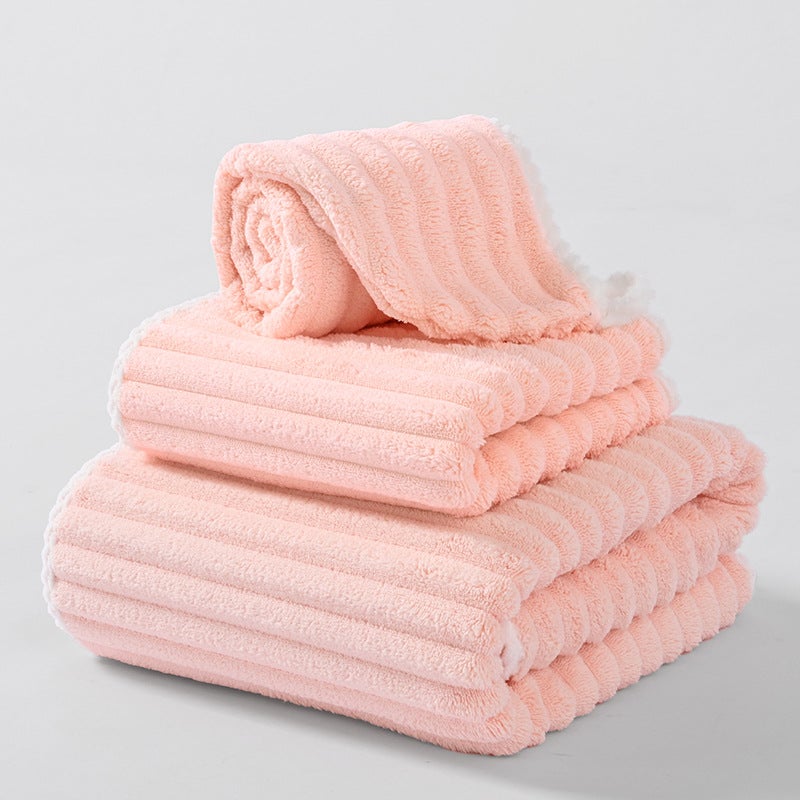 Cross-Border Coral Fleece Towel Bath Towel Quick-Dry Hair Drying Cap, Non-Shedding, Absorbent, Face Wash, More Absorbent Than Pure Cotton, Can Be Vacuum-Packed - Image 1