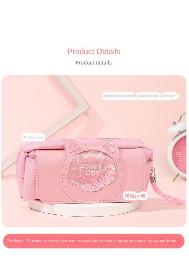 Y&D - Pencil Case Girls Large Capacity Stationery Case Primary School Students Multifunctional Pencil Case Wholesale Quicksand Pencil Case - Image 1