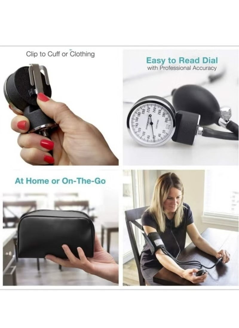 Aneroid Blood Pressure Monitor Kit，Manual Home Blood Pressure Monitor Kit With Large Adult Cuff And Stethoscope  - Image 4