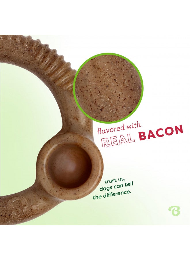 Benebone Ring Durable Dog Chew Toy for Aggressive Chewers, Real Bacon, Made in USA, Medium - Image 3