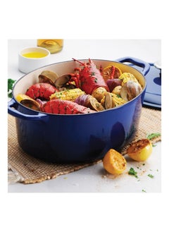 TRAMONTINA Since 1911,Made in Brazil-  Series 1000 7 Qt Cobalt Enameled Cast Iron Covered Oval Dutch Oven  - Image 5