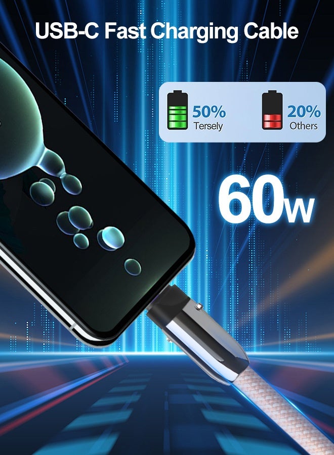 بشكل مختصر حبل هاتف 2 في 1 مزود بكابل شحن سريع مدمج من USB-C إلى USB-C، وسلك نقل بيانات نايلون عالي السرعة 60 وات، وحزام معصم متقاطع للهواتف iPhone 17/16/15 و Samsung S25 S24 Ultra S23 FE و Moto Razr/Edge 2024 و Pixel 10/9 Pro - Image 4