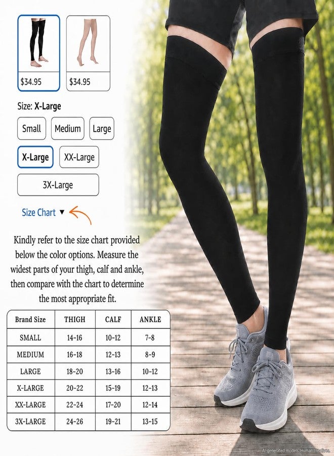 Doc Miller Thigh High Compression Socks for Women & Men, Footless 15-20 mmHg Compression Stockings for Circulation Support, Swelling, Varicose Veins, Travel, Work, Pregnancy & Daily Wear, 1 Pair - Image 3