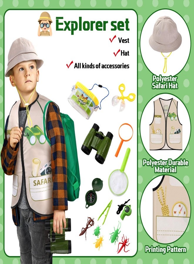 Sratte 3 مجموعات ملابس تنكرية ولعب أدوار للأطفال، ملابس تنكرية للأولاد والبنات، زي طبيب، طباخ، سترة مستكشف للأطفال، إكسسوارات لعب الأدوار للأطفال - Image 4