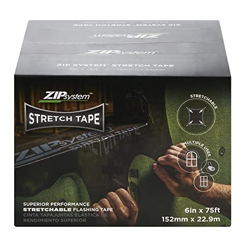 ZIP System Huber Stretch Tape | Self-Adhesive Flexible Flashing for Doors-Windows (6" x 75') - Image 1