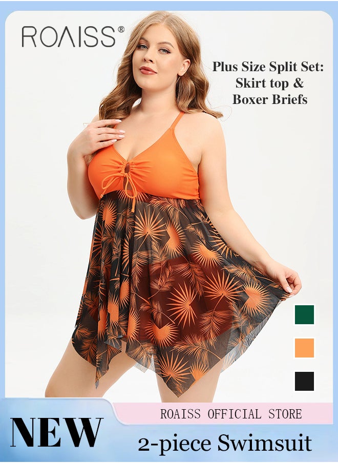 2 Piece Plus Size Swimsuit for Women Conservative Split Bikini Suits Involves High Waisted Tankini Dress Top with Bra Pad and Boxer Briefs - pzsku/Z4B1B77964755B2A9342FZ/45/_/1714959819/66666f3c-e219-4ca2-b187-430a3860a9d2