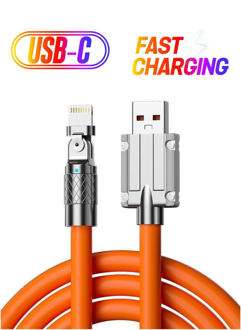 Valkyrie 6A Ios Apple Lightning Liquid Silicone Data Fast Charging Cable - 180 Degree Movable Head - Foldable, Unbreakable Durable Cable  - Image 1