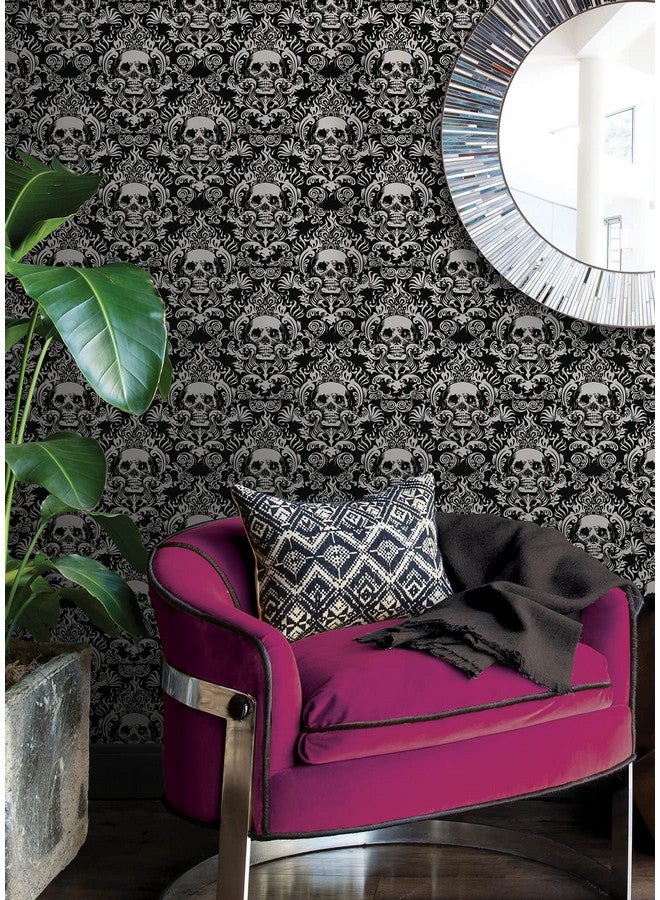 NuWallpaper Black Fieri Novelty Peel & Stick Wallpaper - Image 2