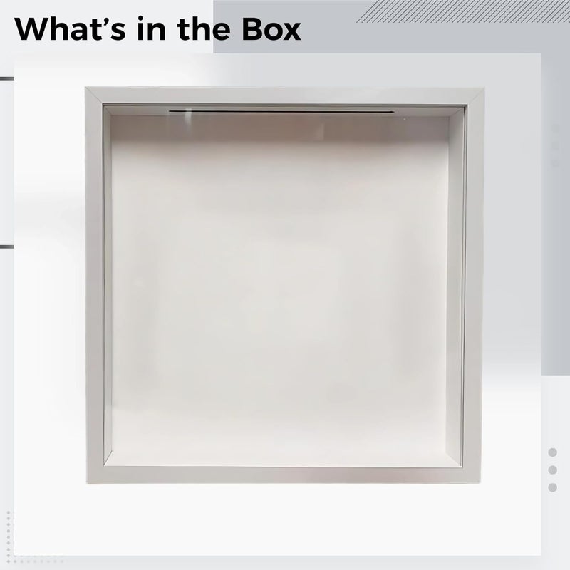 Memories Travel Box, Shadow Box for Concert Tickets, Postcards and 7.8 in / 20 Cm Ticket Stubs, Wooden White Frame, Clear Glass Front, DIY Display Case with Slot - Image 5
