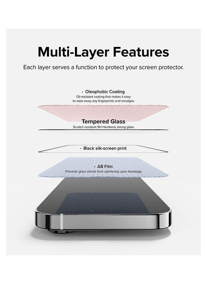 NIBEMINENT - Full Cover Glass Protection For Apple iPhone 14 Pro Max Screen Protector Shatterproof Coverage Tempered Protective Film With Installation Kit Clear - Image 1
