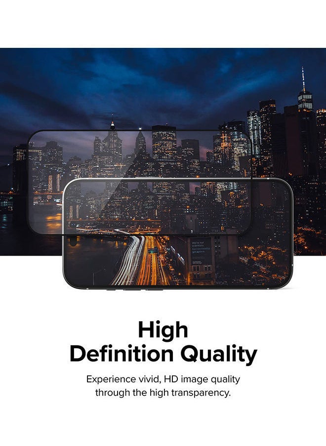 NIBEMINENT - Full Cover Glass Protection For Apple iPhone 14 Pro Max Screen Protector Shatterproof Coverage Tempered Protective Film With Installation Kit Clear - Image 1
