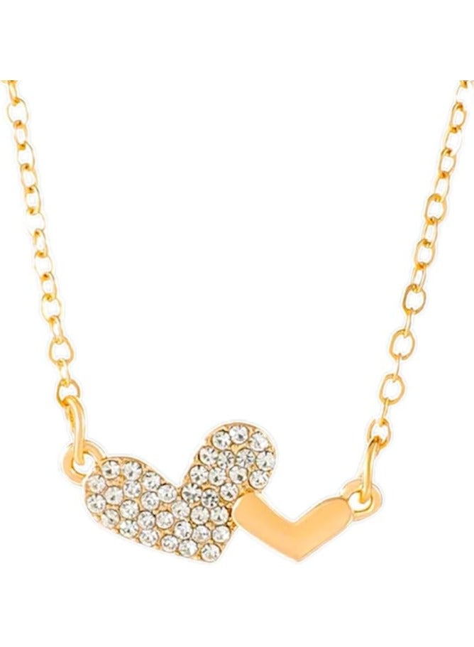 بونكا قلادة ذهبية أنيقة قلبين للنساء من بونكا - Image 1