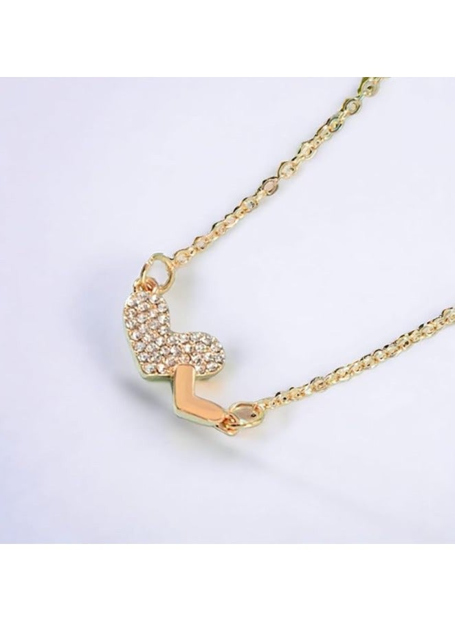 بونكا قلادة ذهبية أنيقة قلبين للنساء من بونكا - Image 2