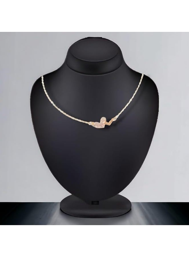 بونكا قلادة ذهبية أنيقة قلبين للنساء من بونكا - Image 3