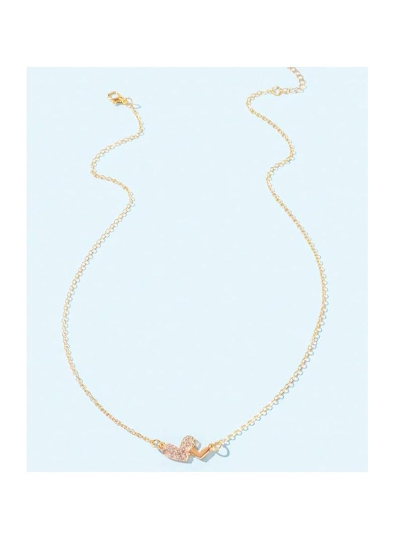 بونكا قلادة ذهبية أنيقة قلبين للنساء من بونكا - Image 4