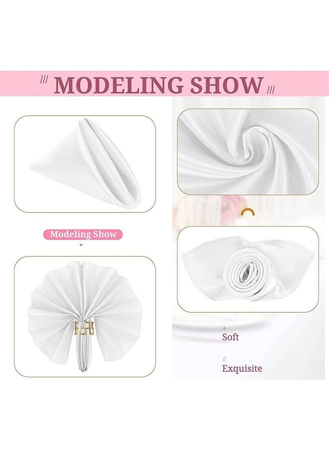 Ant 10 Piece Square Satin Table Napkins，Soft Smooth Fabric Washable Napkins，Elegant Silk Napkins for Dinner Wedding Parties (43*43 cm)  - Image 3