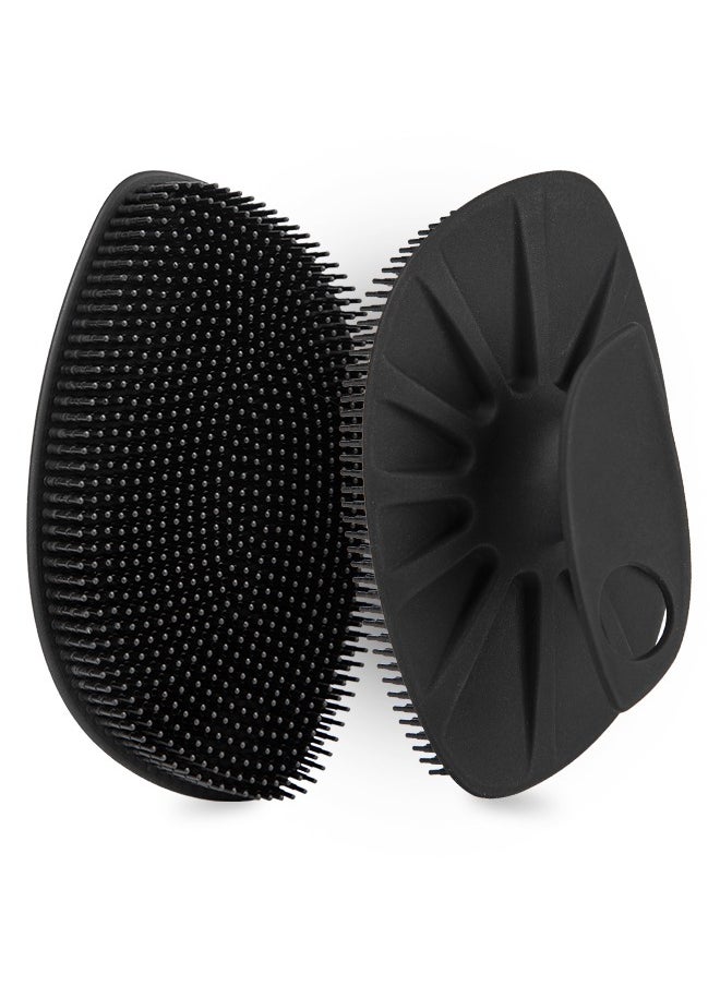 HieerBus Silicone Body Scrubber ,Shower Brush ,Gentle Exfoliating and Massage, 1 Pack (Black) 