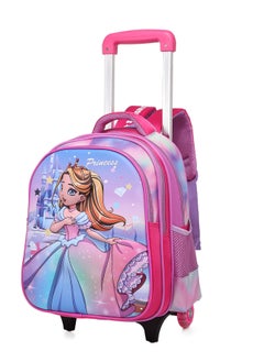 Stargold Baby Backpack 3Pcs For Baby Girls 1 lunch 1 Pencil Box And 1 Bag With Adjustable Strap For School 2 Wheels 14 Inch  - Image 2