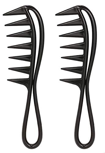 IAS Ladies Hair Comb Hairstyle Wavy Long Curly Hair Care Detangling Wide Teeth Brush Hairdressing Styling Tool Pack of 2pc - Image 3