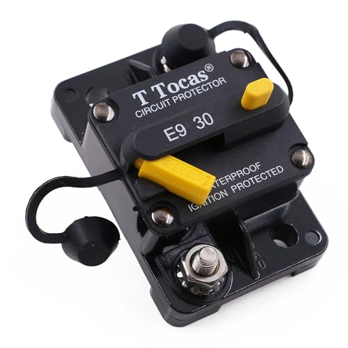 T Tocas 30A Amp Automotive Circuit Breaker with Manual Reset for Fishing Boat Marine Trolling Motor | 12V-72V DC | UL Certified Waterproof IP67 Protection - Image 1