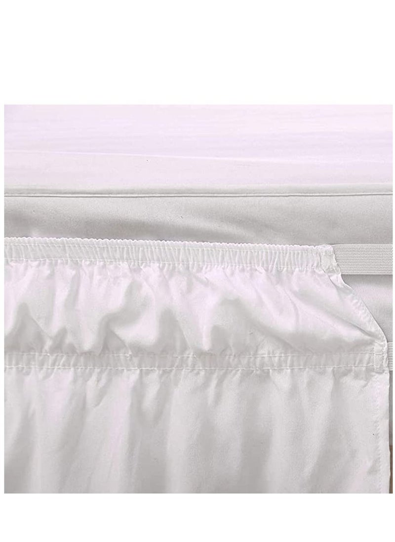 Queen Bed Skirt, Elegant Comfort Top-Knot Tassle Pompom Fringe Ruffle Skirt Around Style Elastic Wrap- Wrinkle Resistant 16inch Drop, White - pzsku/Z4B1BB47978C7223E7B1FZ/45/_/1708936472/24df91e4-c828-4f6f-9919-75db202c366b