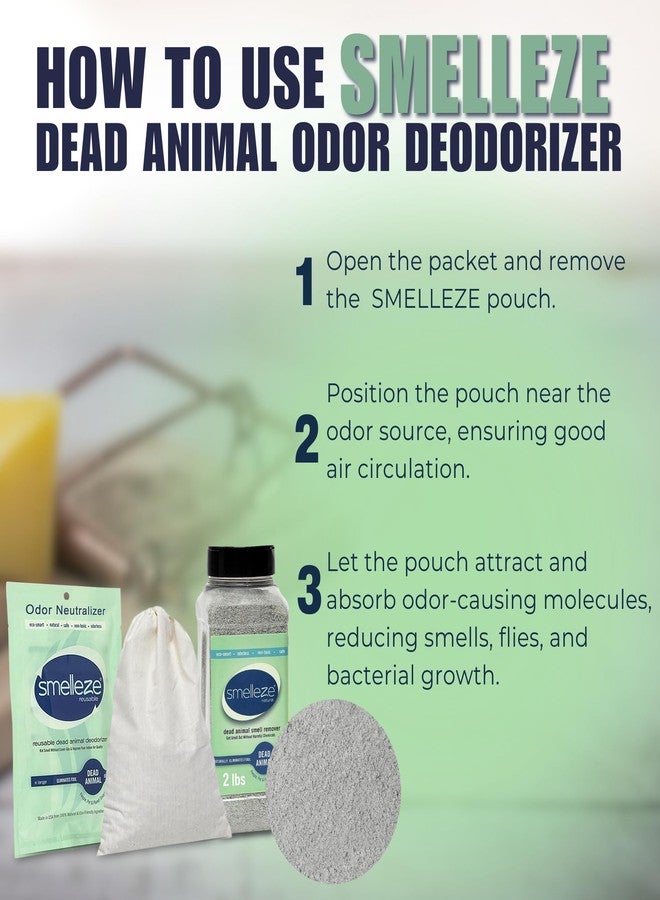 SMELLEZE Ultimate Odor Removal Bundle – 2 lb. Granules + 1 Reusable Pouch | Eliminates Tough Smells | Safe, Natural & Long-Lasting Indoor & Outdoor Odor Control - Image 5