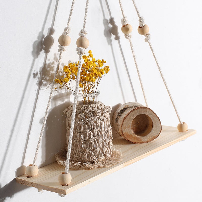 2 pcs Multipurpose Tapestry Modern Wall Hanging Flower Holder (Beige) - Image 2