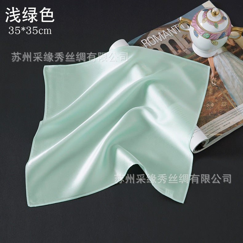 Supply Plain Crepe Satin Silk Men'S Flap Pocket Pants Square Mulberry Silk Gift Silk Handkerchief Face Wipe Women'S Small Handkerchief - Image 1