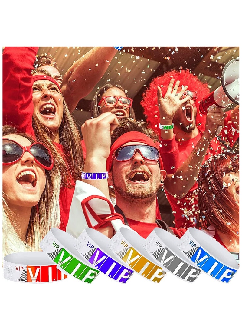 Folanry VIP Paper Wristbands for Events, 600 Pack Neon Colored Wrist Bands Waterproof Hand Bands, Lightweight Event Adhesive Wristbands for Party Club Events, 0.75 x 9.84 Inch(Mixed Color)  - Image 2