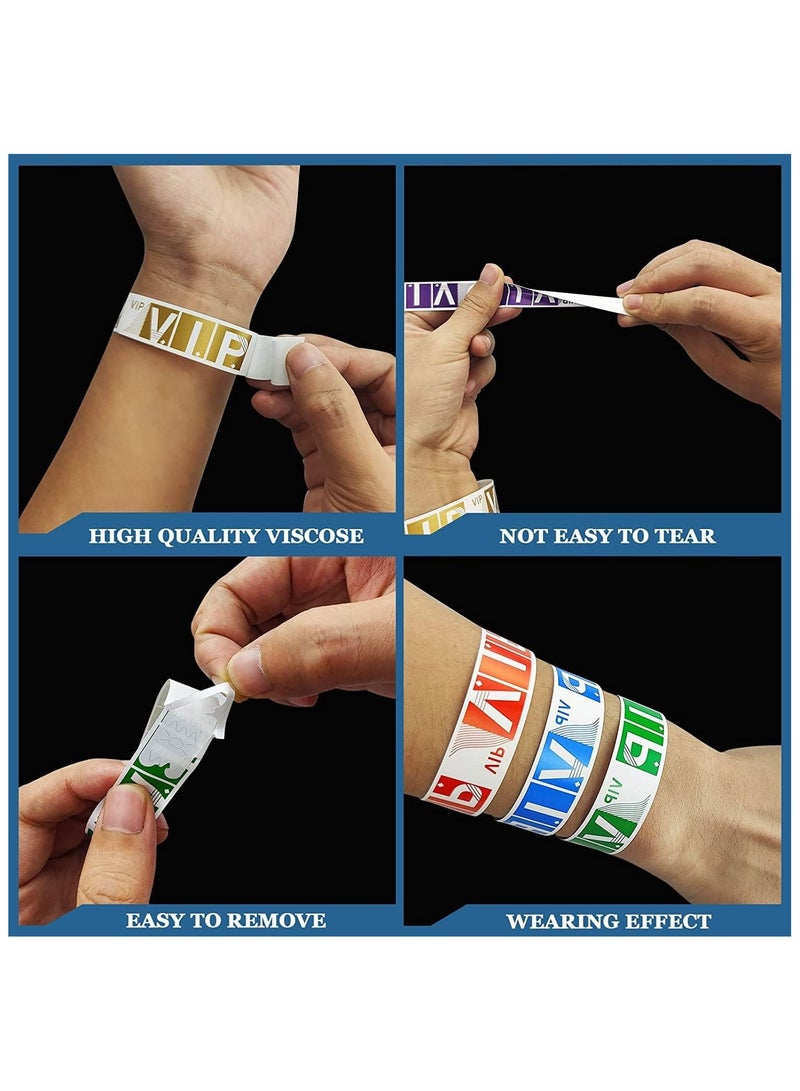 Folanry VIP Paper Wristbands for Events, 600 Pack Neon Colored Wrist Bands Waterproof Hand Bands, Lightweight Event Adhesive Wristbands for Party Club Events, 0.75 x 9.84 Inch(Mixed Color)  - Image 4