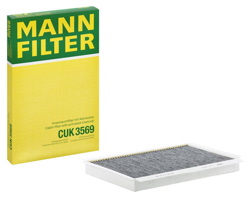 MANN-FILTER CUK 3569 Cabin Air Filter - Pollen Filter with Activated Carbon - for Cars + Transporters