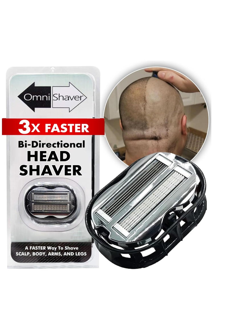 OmniShaver Premium Omnishaver Bi-Directional Shavers for Men & Women | 10x Faster Than Disposable Razors | Self-Cleaning, Self-Stropping Razor Blades for Shaving Head, Legs, Arms, Body | No Rinsing During Shave  - Image 1
