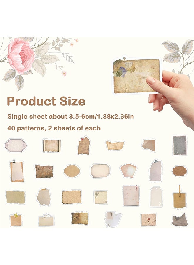 40 Pcs Vintage Scrapbook Paper Stickers, Scrapbooking Sticker Book Aesthetic Junk Journal Supplies DIY Decoupage Paper Accessories Stickers Craft Kits for Album Diary Notebook Journal - Image 2